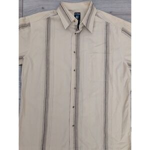 Kuhl Men's Jacquard Short Sleeve Tan Shirt Size XLarge RN 108846 NWT